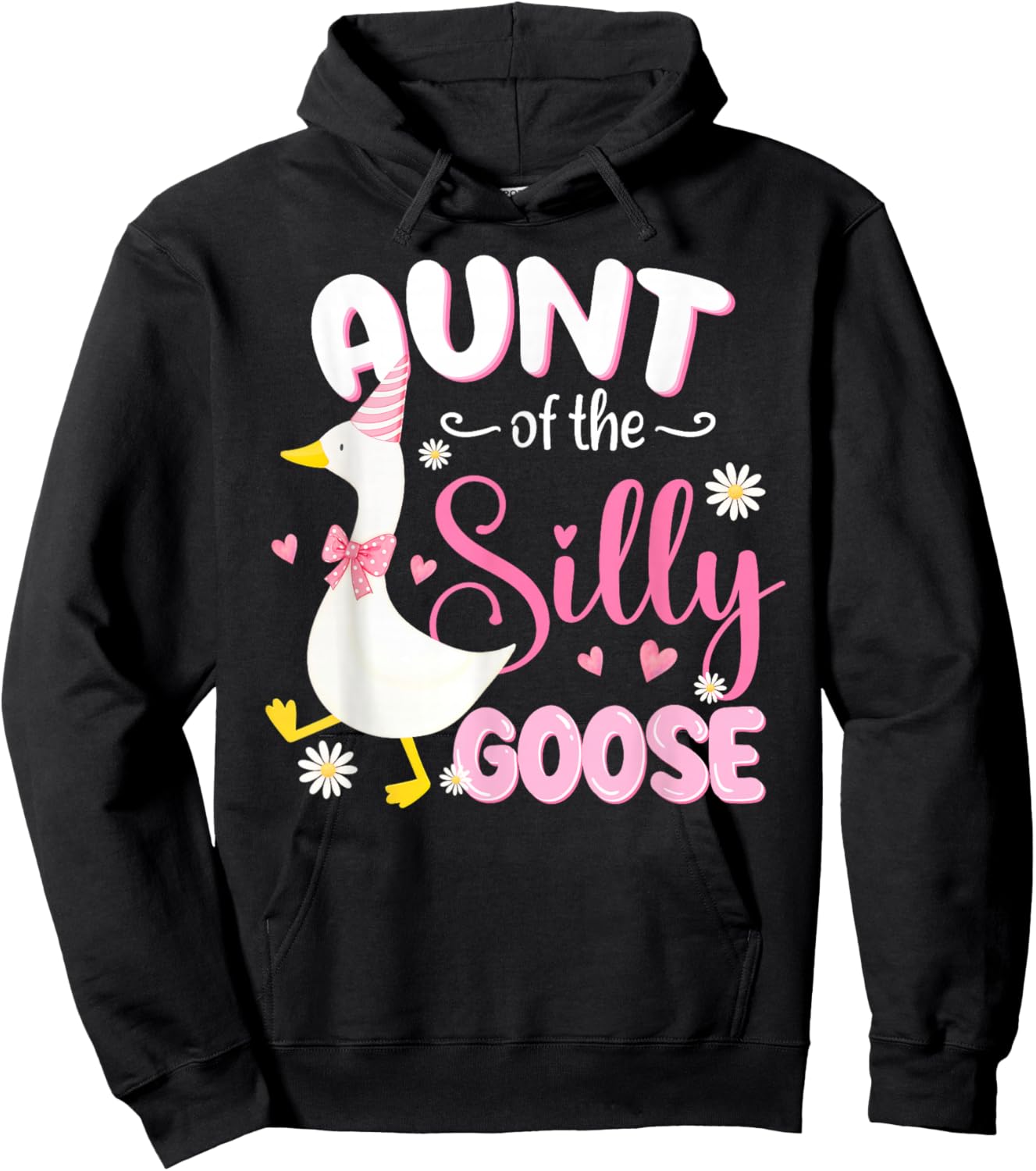 Silly Aunt Goose Aunt 1st Birthday Family Matching Party Hoodie - Hoodie | Black