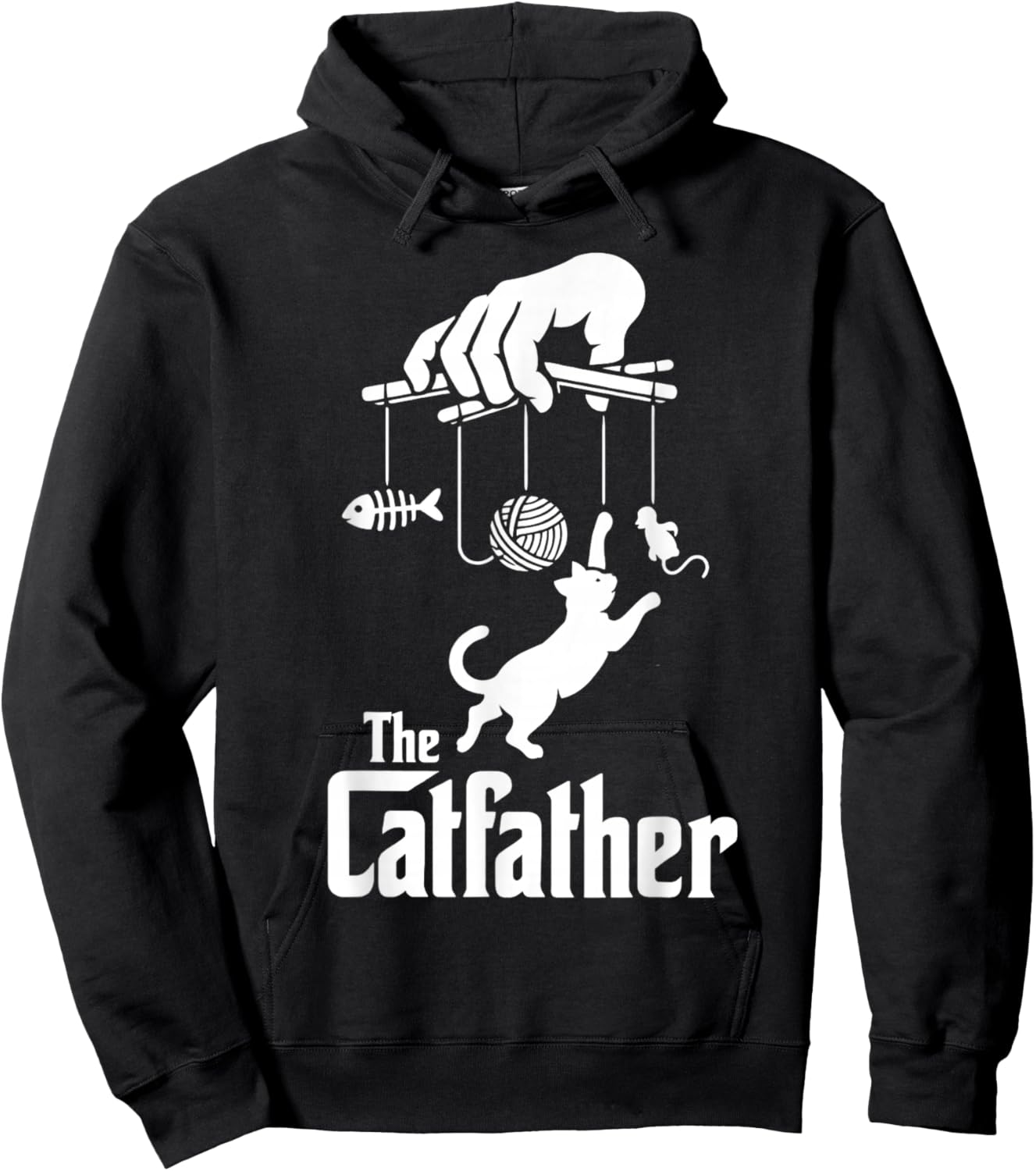 Funny Cat Dad Life The Catfather Fathers Day Vintage Hoodie - Hoodie | Black