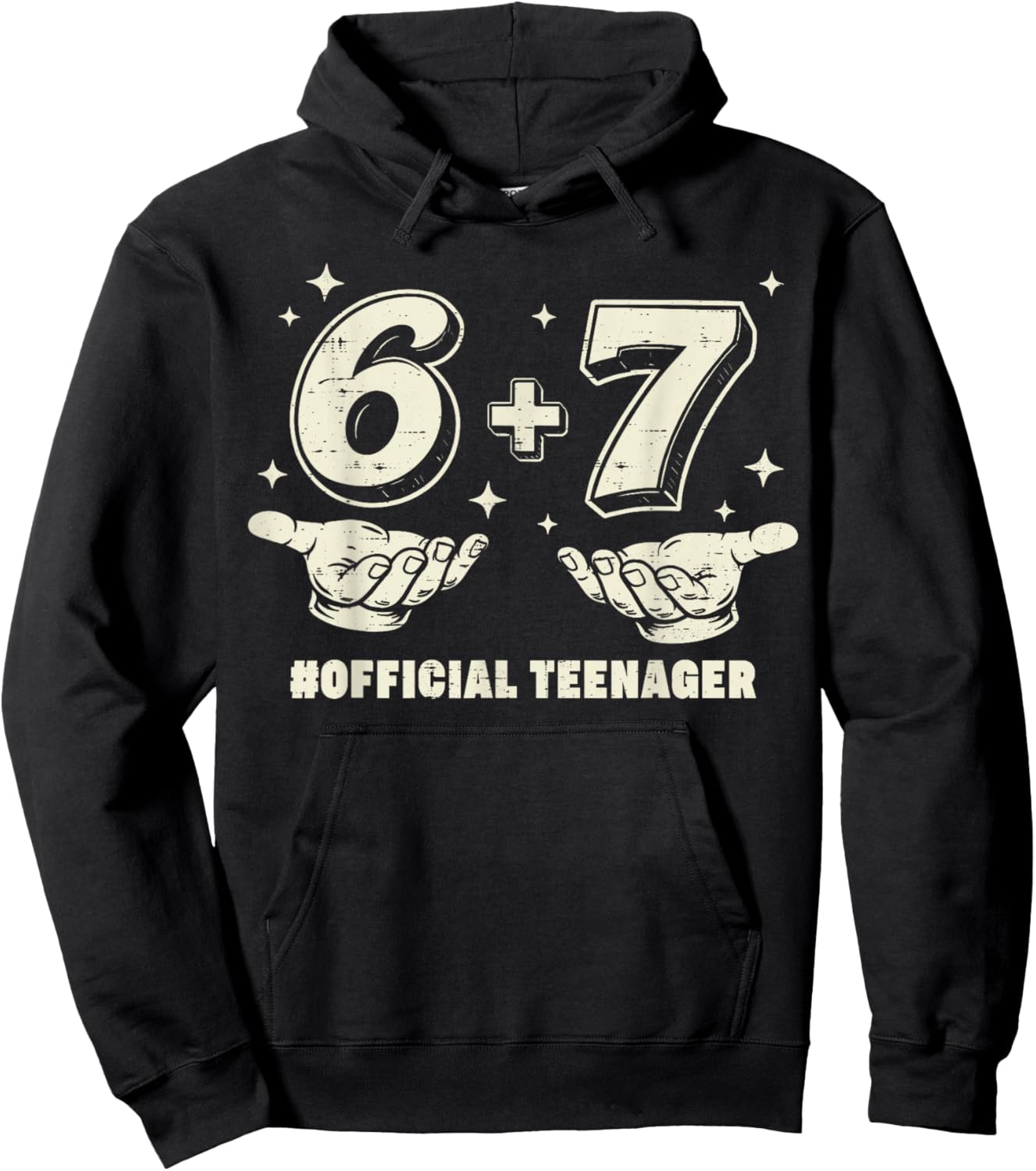 6+7 Official Teenager 13th Birthday 13 Year Old Boys Kids Hoodie - Hoodie | Black