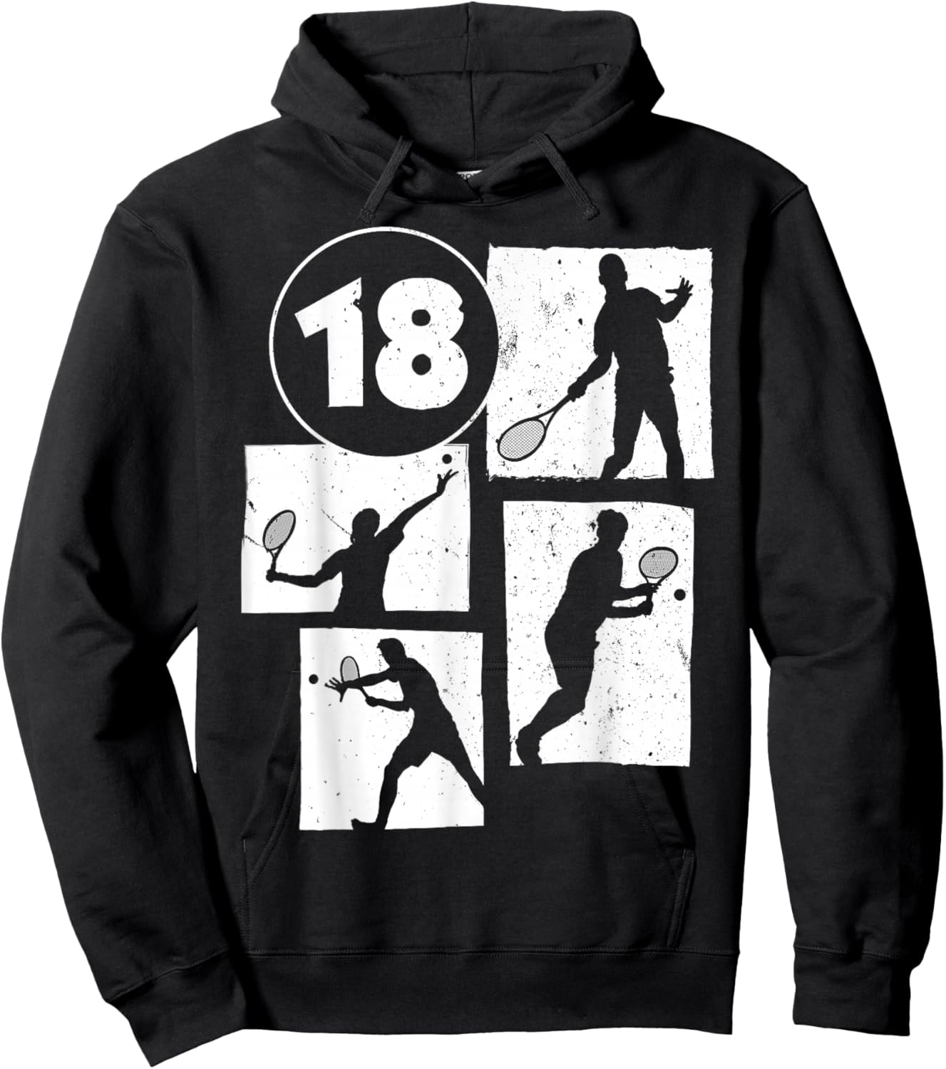 18th Birthday Boys Tennis Player Tennis 18 Years Old Hoodie - Hoodie | Black