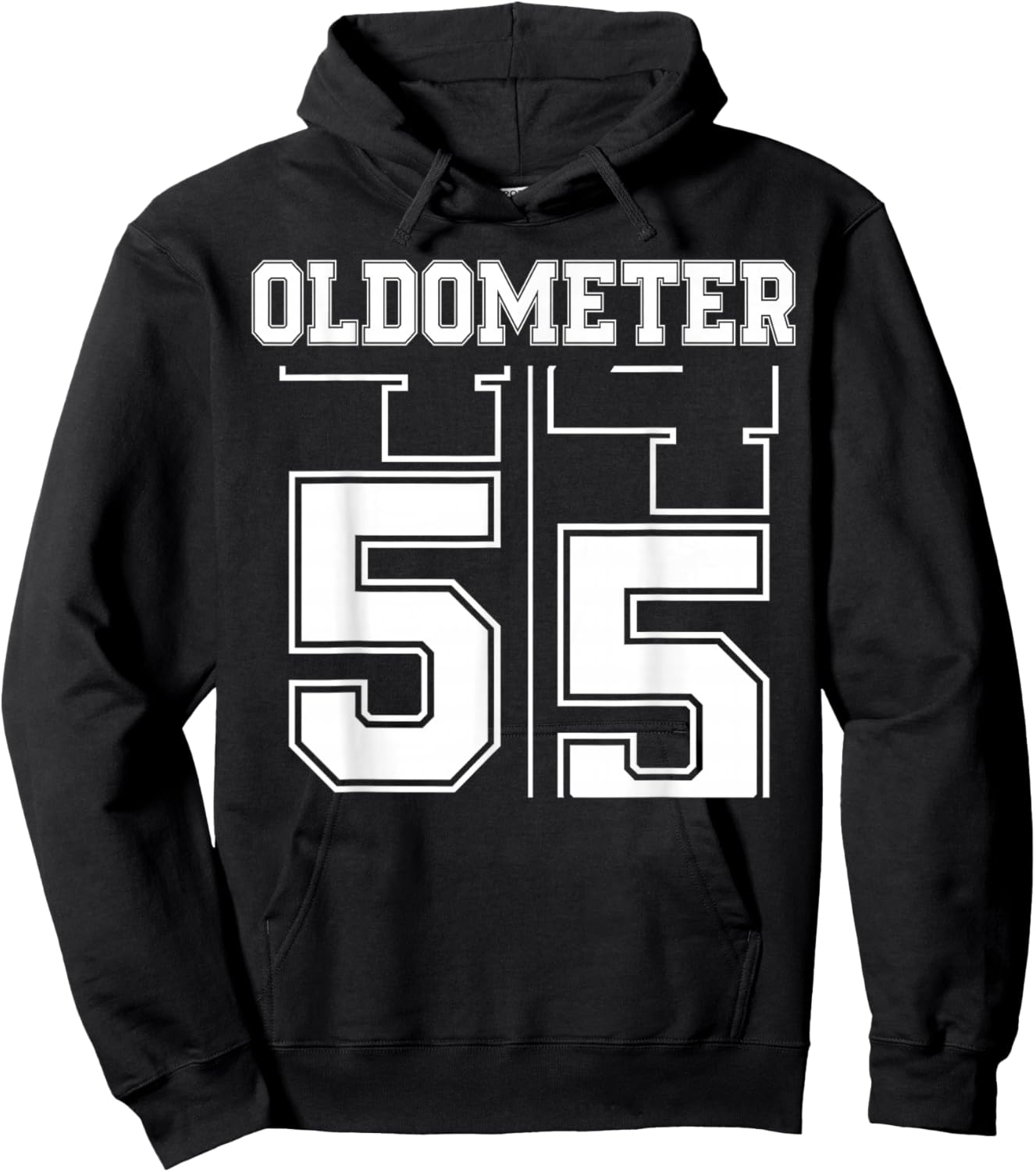 Oldometer 54-55 55th Birthday Sport Text 55 Year Old Hoodie - Hoodie | Black