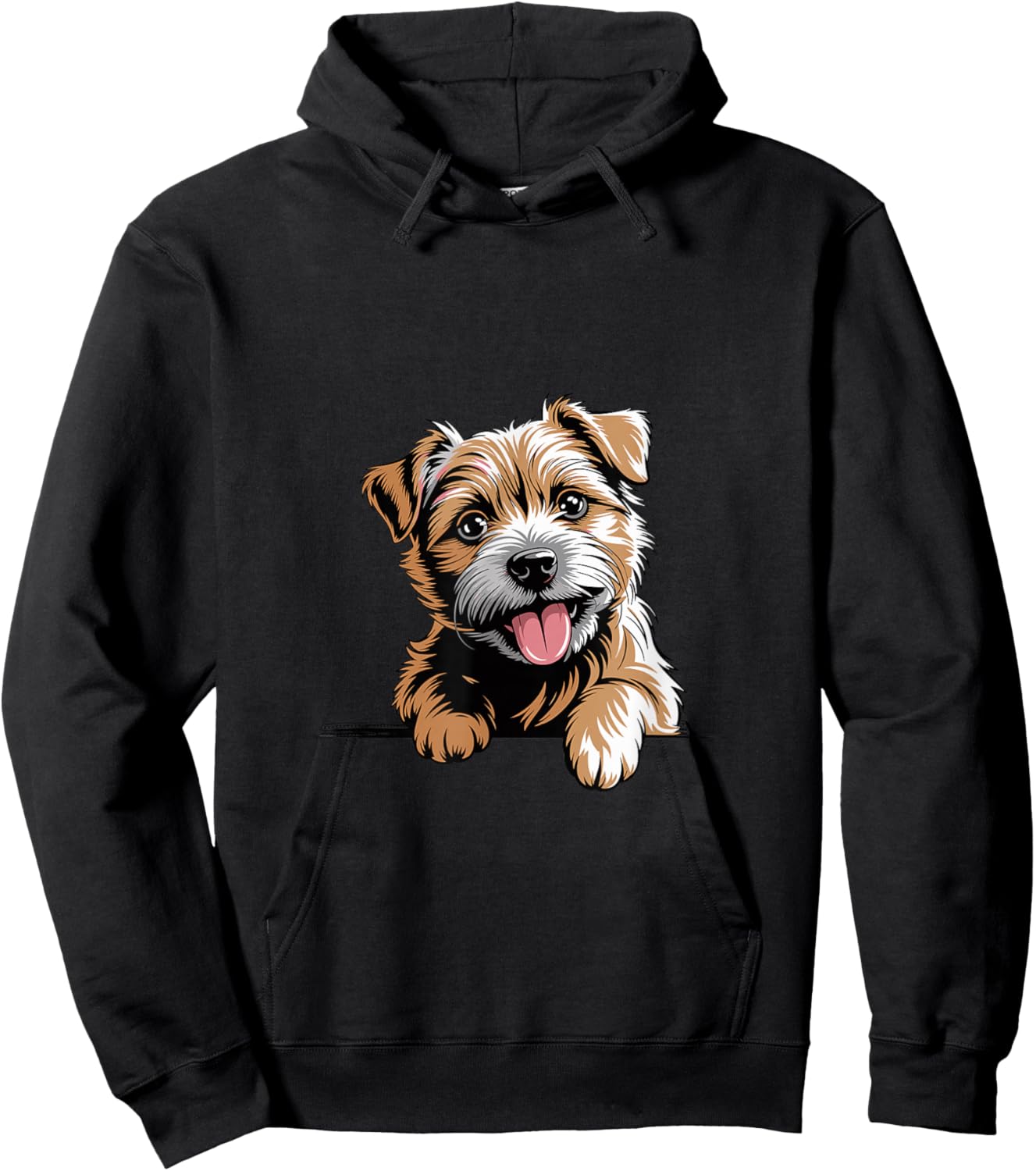 Cute Small Artistic Illustration Cartoon Norfolk Terrier Hoodie - Hoodie | Black