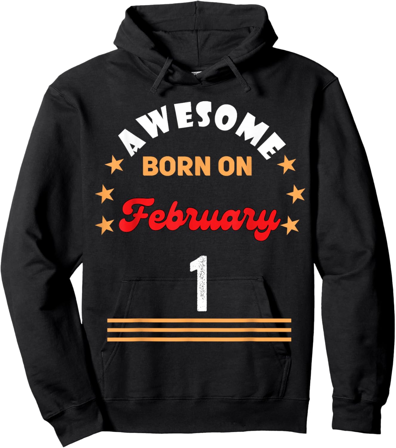 February 1 Birthday Awesome Born on 1st February Vintage Hoodie - Hoodie | Black