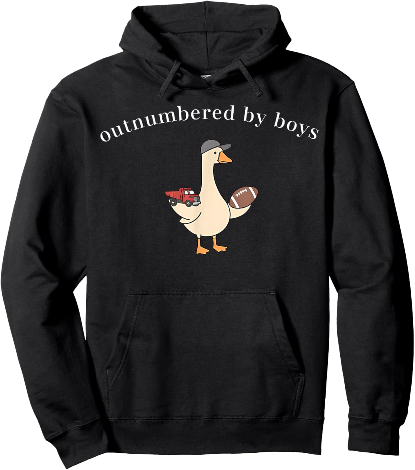 Outnumbered By Boys Funny Mom Goose Family Life Hoodie - Hoodie | Black