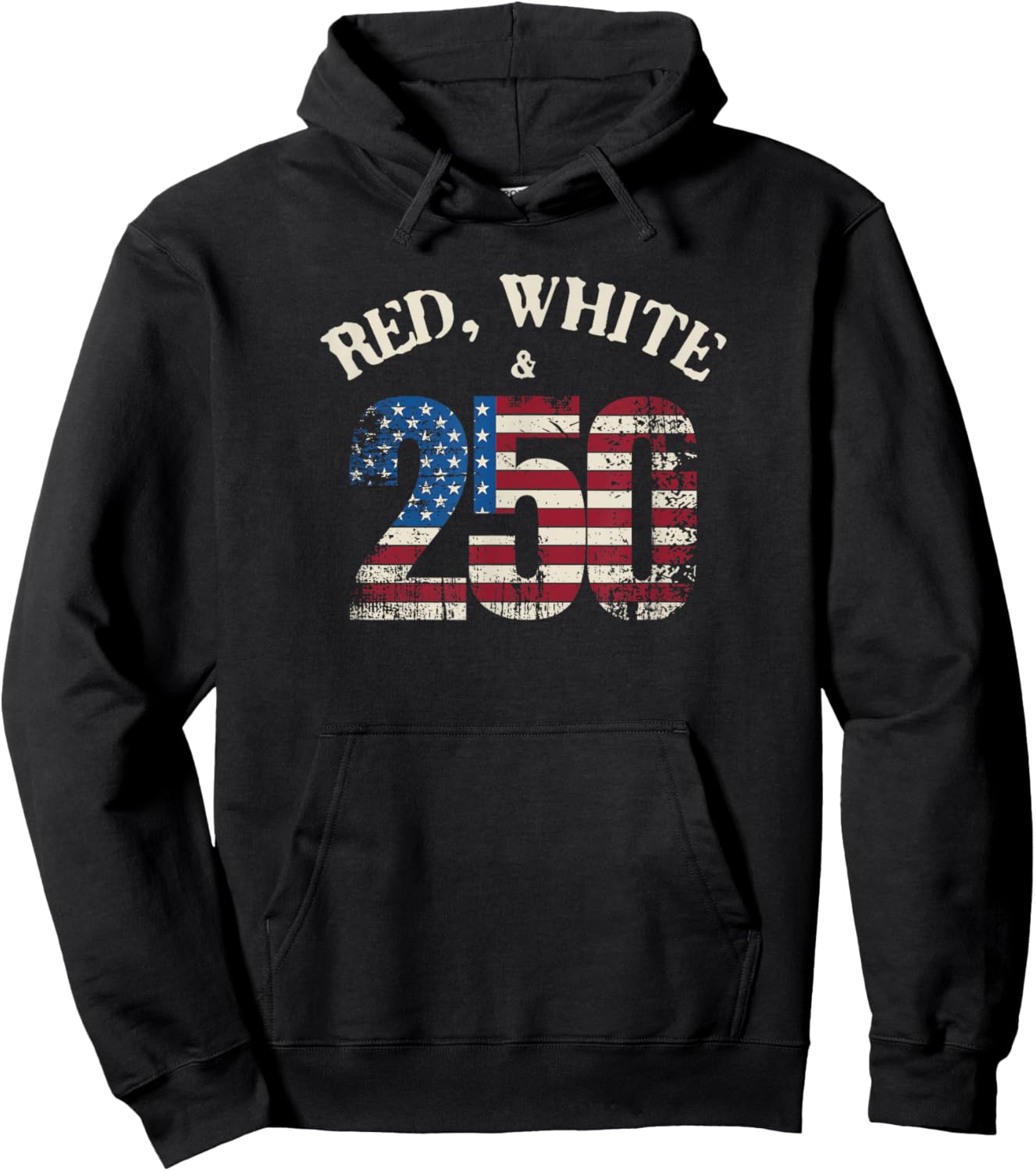 Red, White and 250 America 250th Anniversary Hoodie - Hoodie | Black