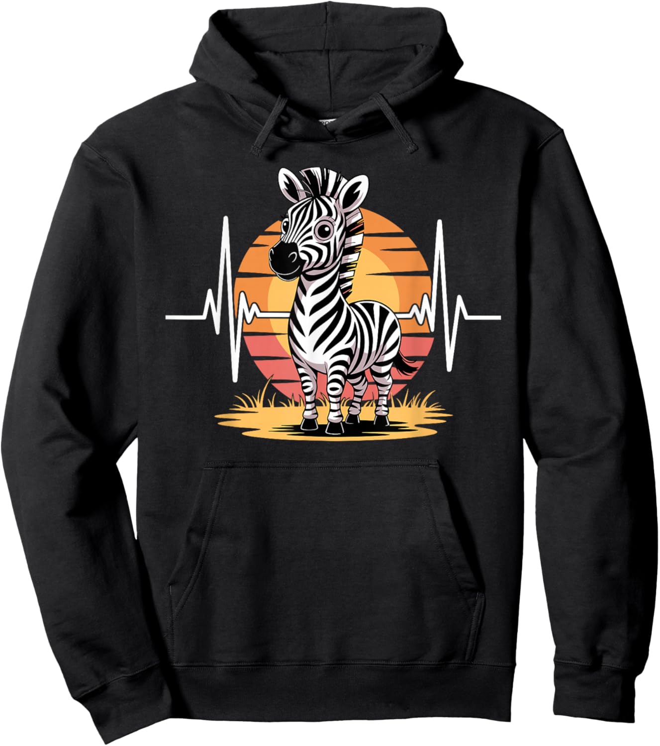 Funny Zebra Art Women Kids Zebra Animal Print Zebra Hoodie - Hoodie | Black