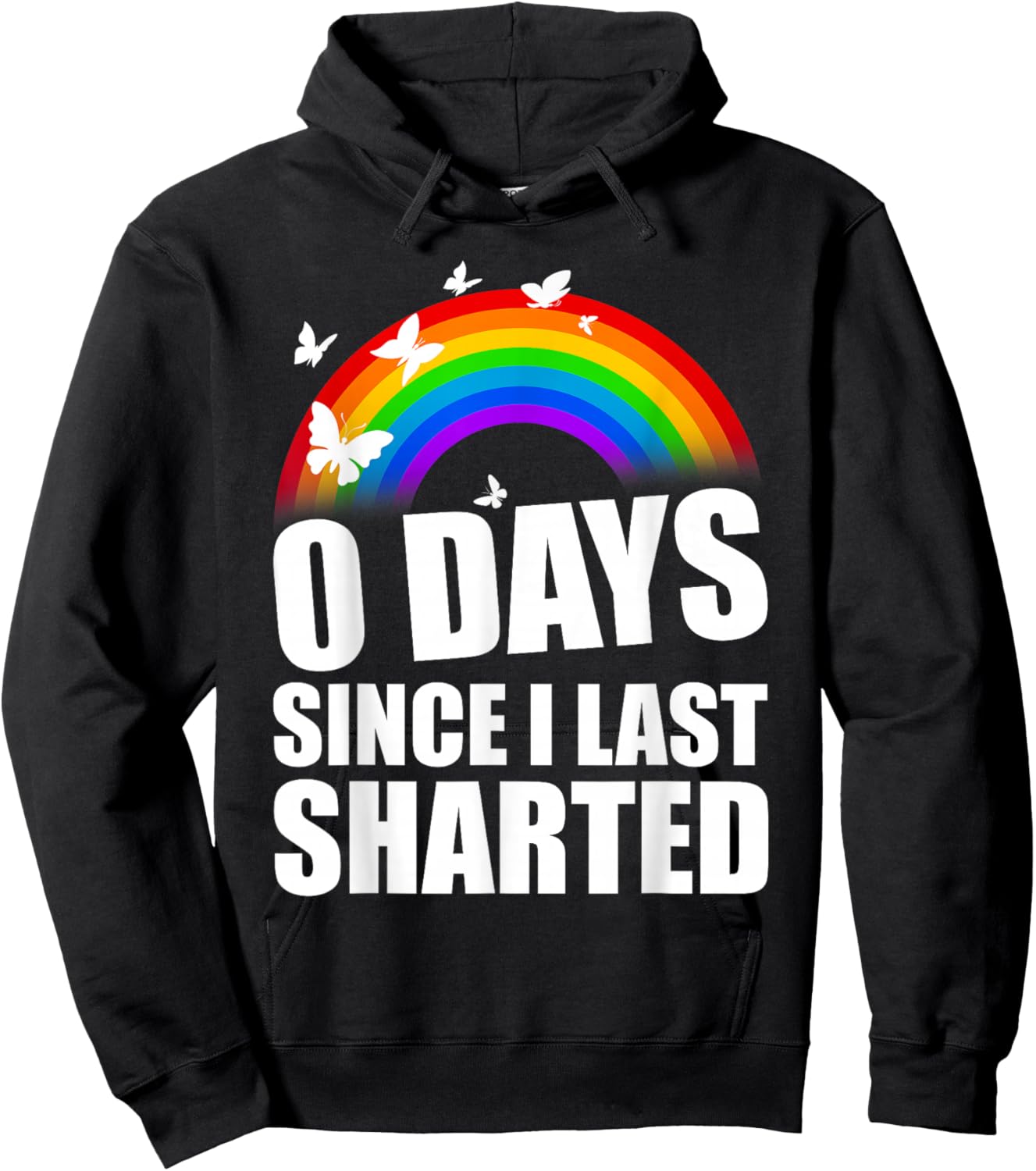 Inappropriate 0 Days Since I Last Sharted Funny Adult Humor Hoodie - Hoodie | Black
