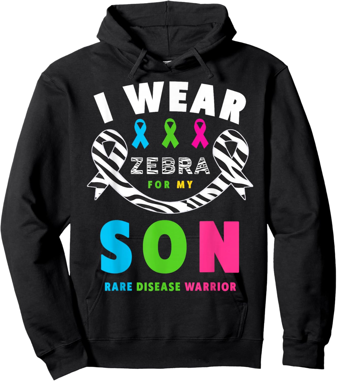 I Wear Zebra for My Son Shirt - Rare Disease Day 2026 Hoodie - Hoodie | Black