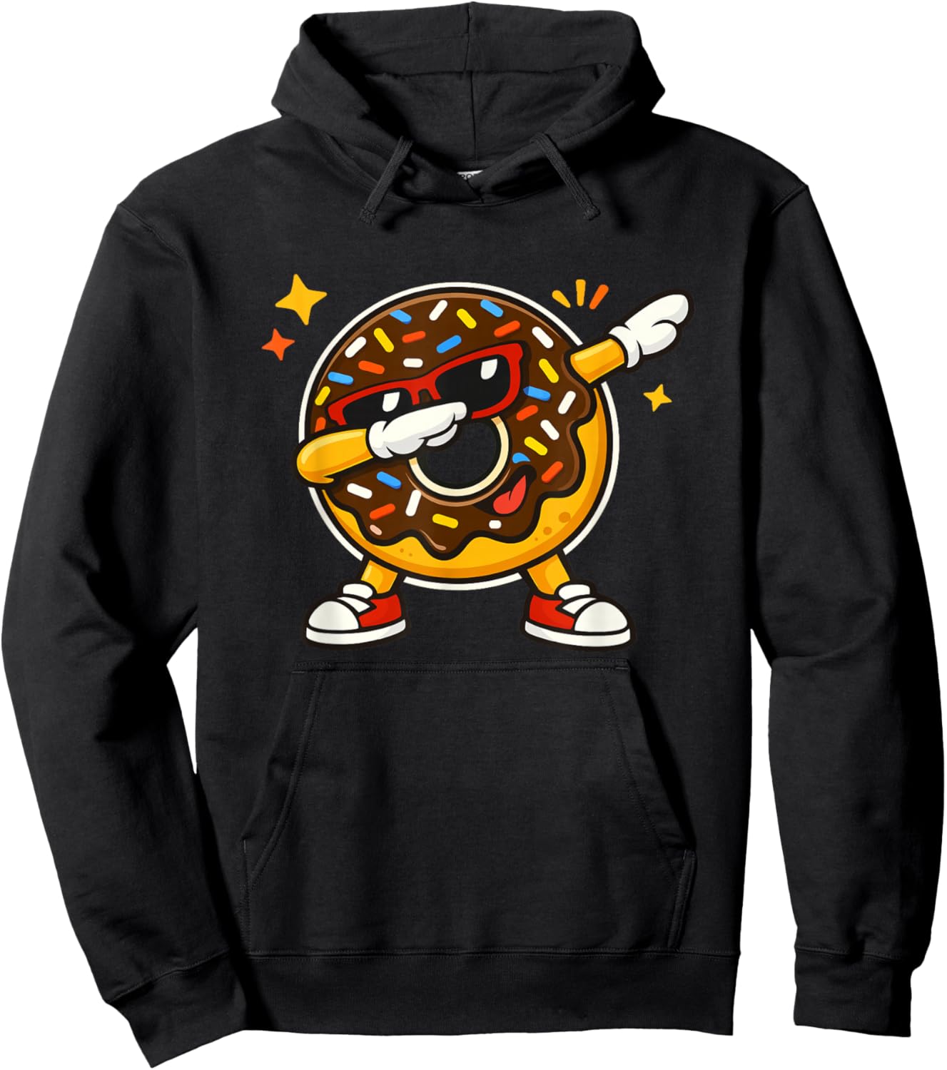 Dabbing Donut Funny Art Women Kids Youth Donut Fans Hoodie - Hoodie | Black