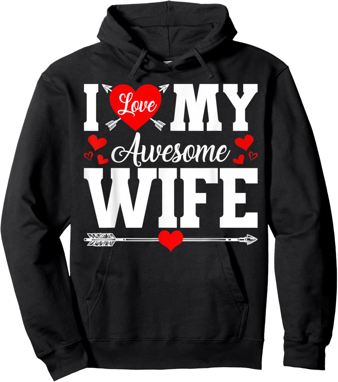 I Love My Awesome Wife Husband Happy Valentines Men Hoodie - Hoodie | Black