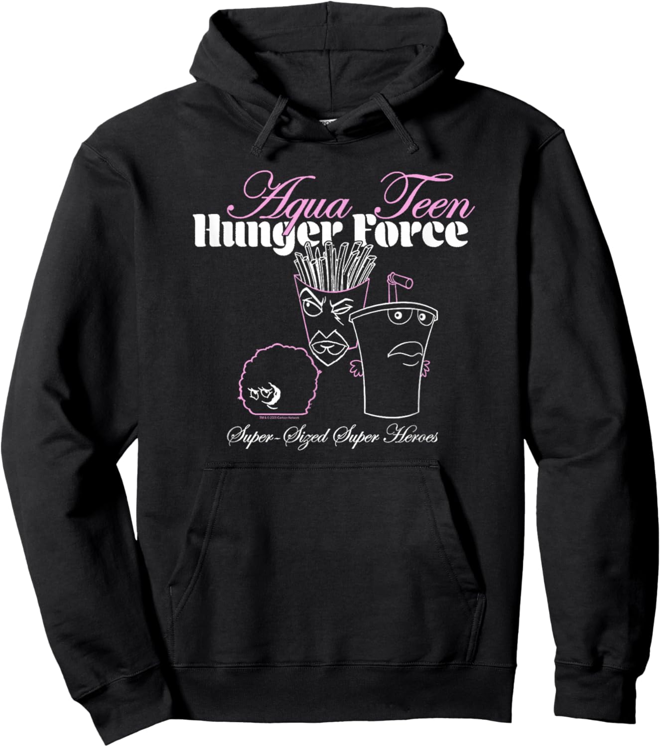 ATHF Super Sized Super Heroes Script Outline Funny Cartoon Hoodie - Hoodie | Black