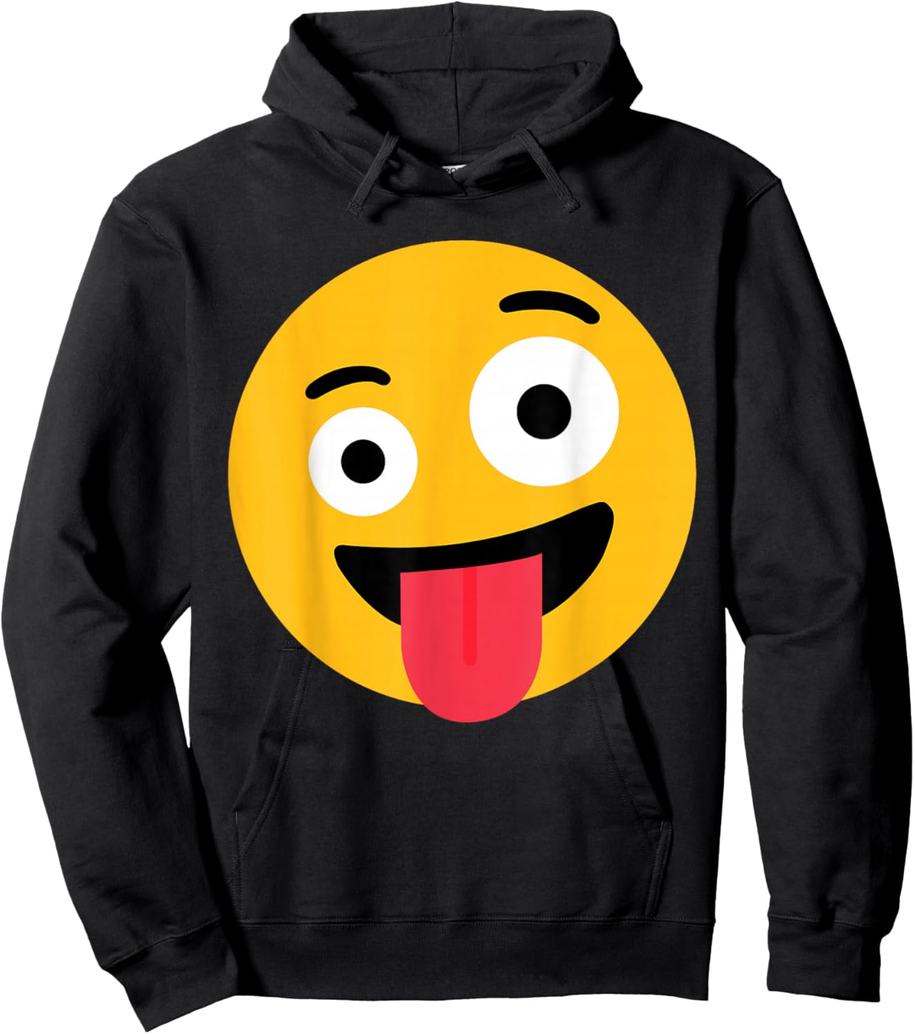Funny Emoticon Wild Crazy Eyes Excited Zany Face Hoodie - Hoodie | Black