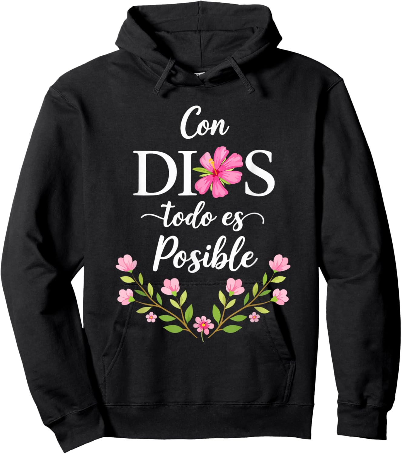 Con Dios Todo ES Posible Shirt Christian Spanish for Hoodie - Hoodie | Black
