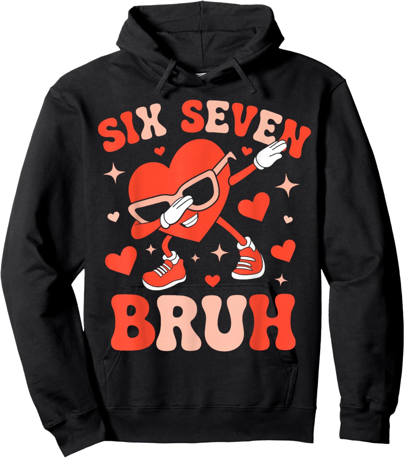 Six Seven 67 Meme Cool Valentine’s Shirt Boys Girls Kids Hoodie - Hoodie | Black