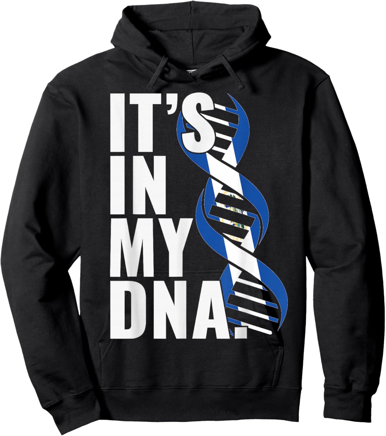EL Salvador Roots Flag Fingerprint Graphic Patriotic Hoodie - Hoodie | Black