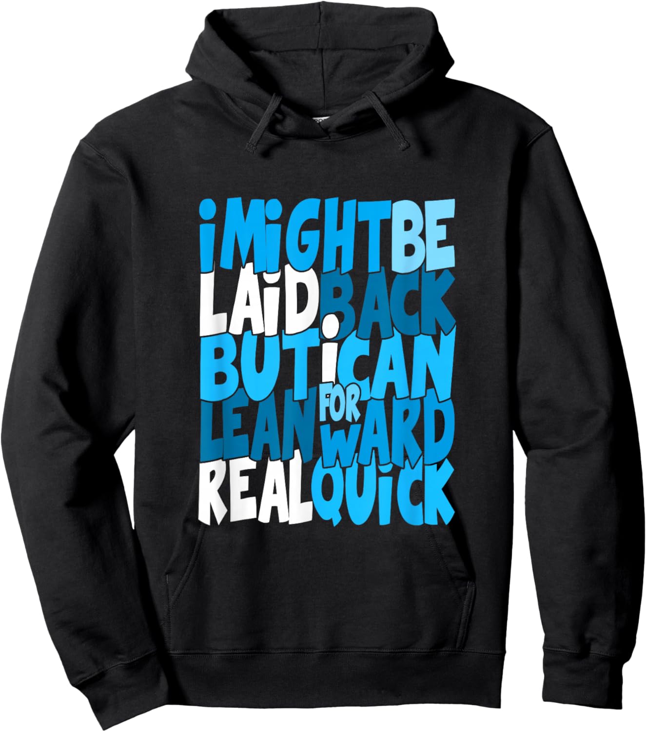 Blue Color Real Quick Blue Graphic Hoodie - Hoodie | Black