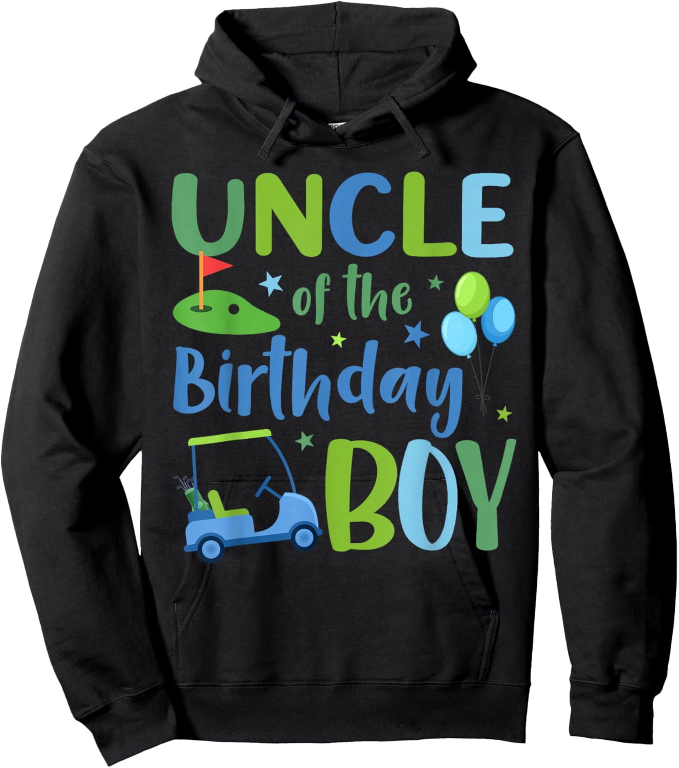 Uncle of The Birthday Boy Golf Player Hoodie - Hoodie | Black