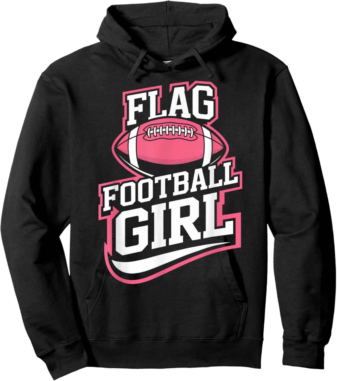 Flag Football Girl Hoodie - Hoodie | Black