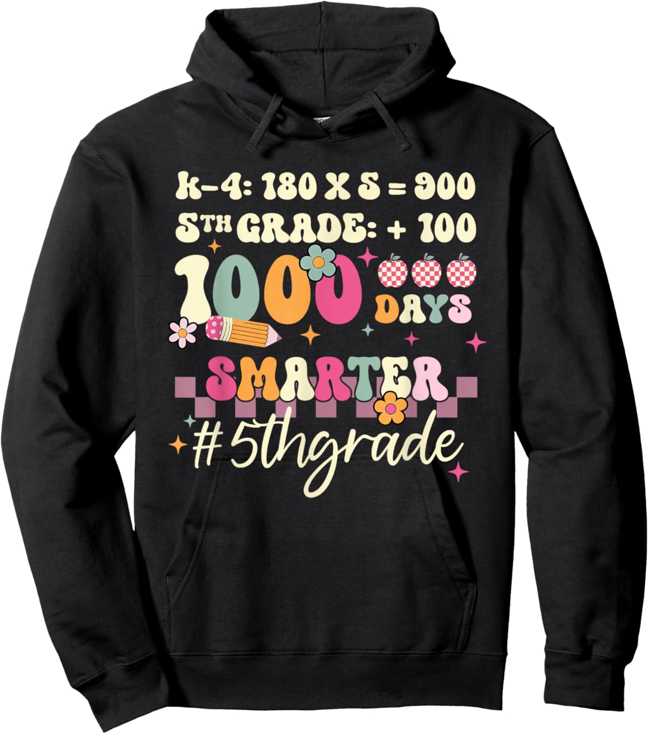 1000 Days Smarter Fifth Grade Teacher 100th Day of School Hoodie - Hoodie | Black