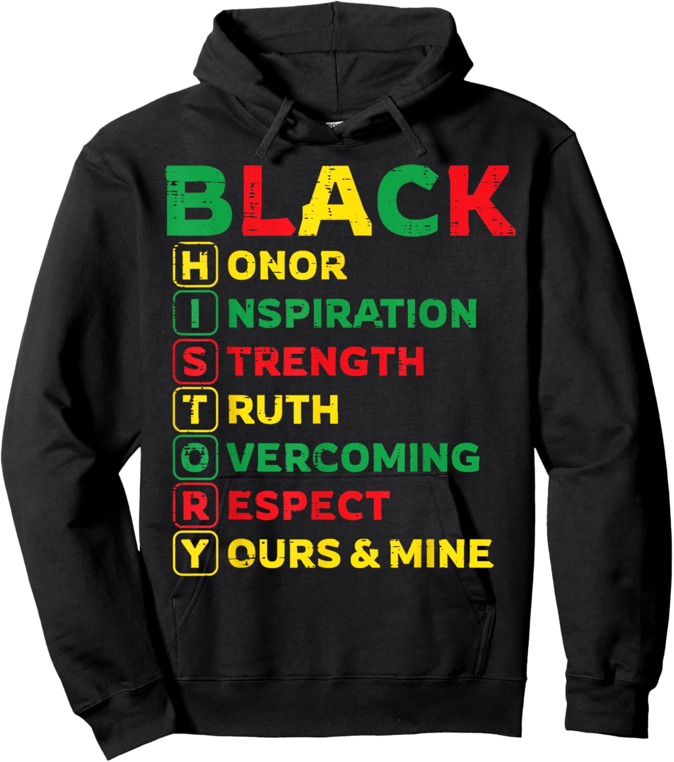 Black History Honor Inspiration Strength Men Women Kids Hoodie - Hoodie | Black
