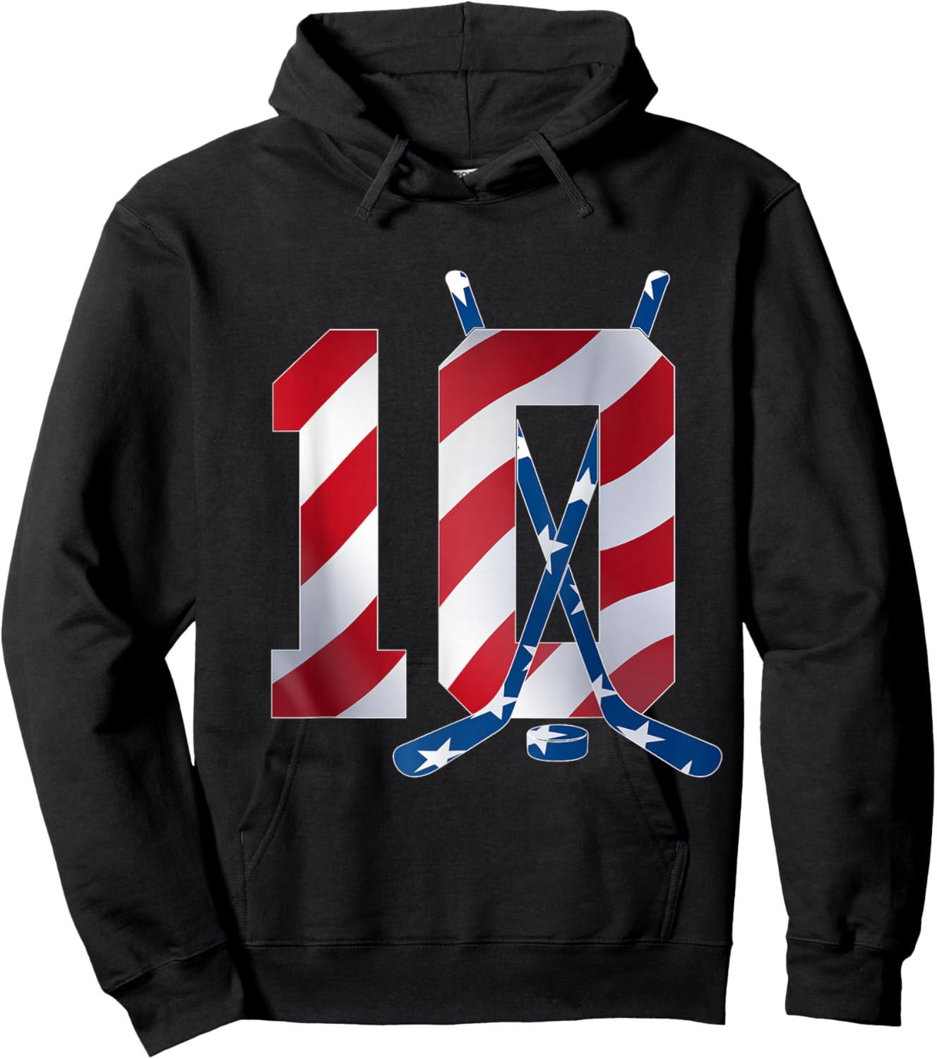 Number 10 Years ICE Hockey 10TH Birthday Hoodie - Hoodie | Black