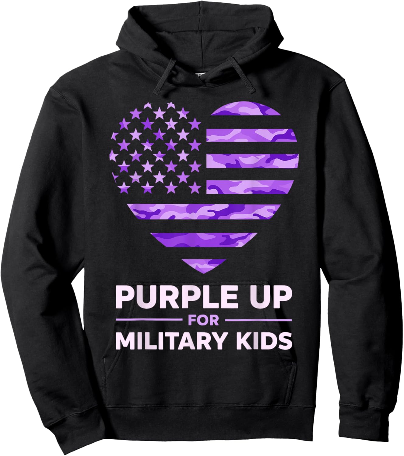 Purple Up for Military Kids Month of The Military Child Hoodie - Hoodie | Black