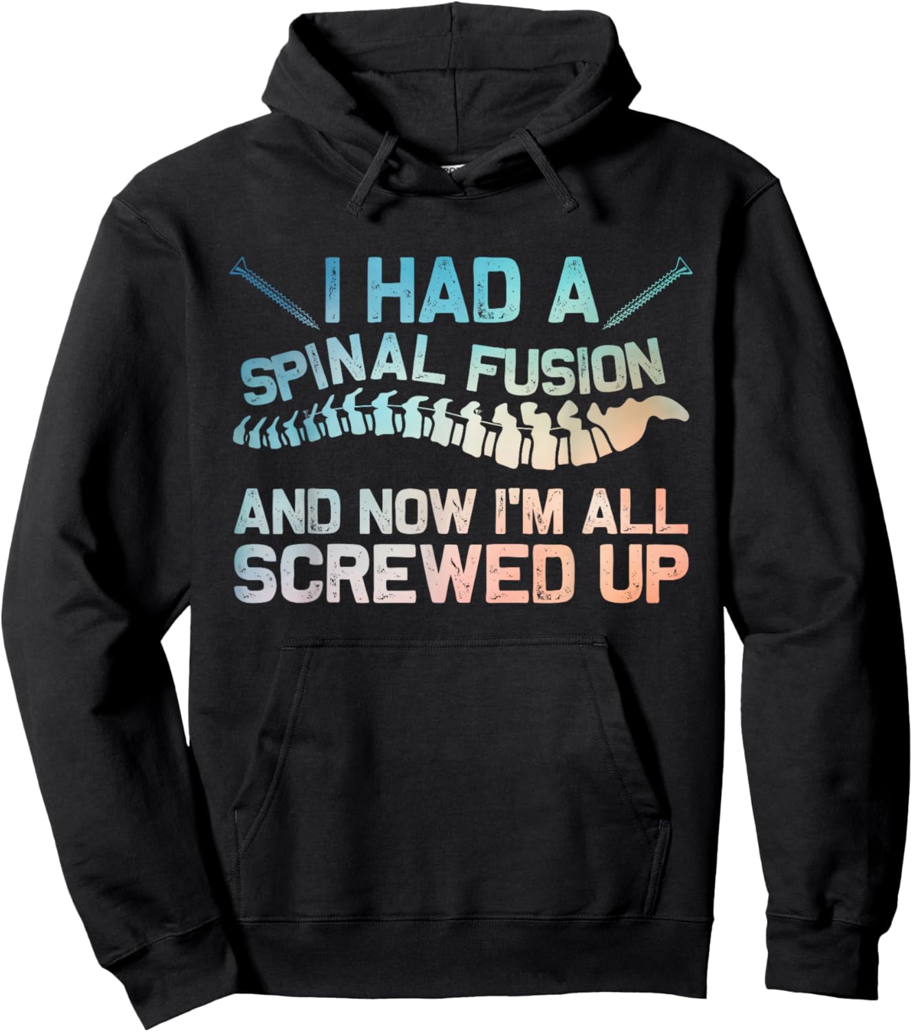 Funny Spinal Fusion Art Women Kids Spine Surgery Hoodie - Hoodie | Black