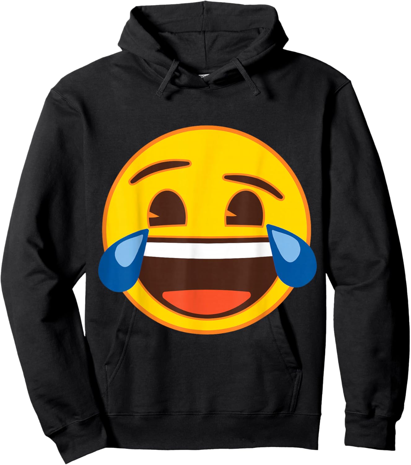 Official Emoji Laughing Tears Yellow Smile Face Hoodie - Hoodie | Black