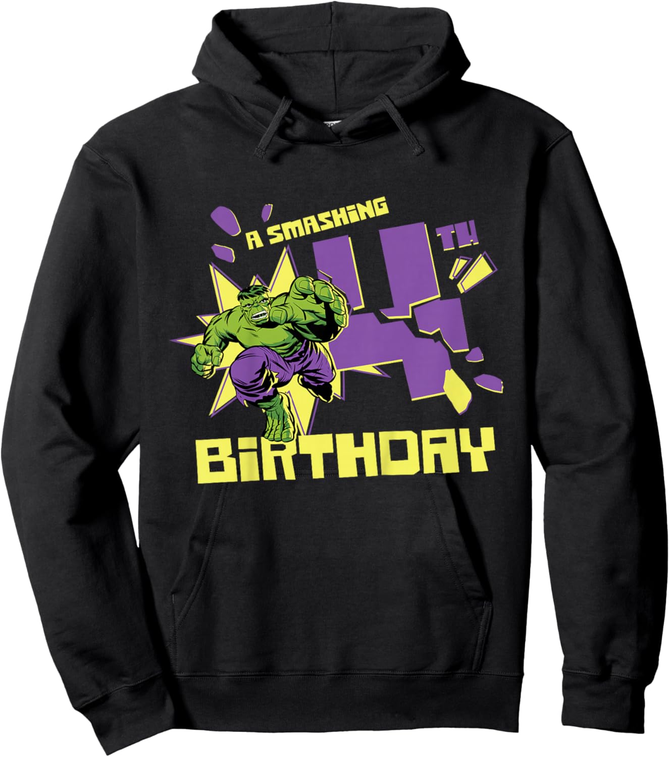 Marvel Super Heroes Hulk A Smashing 4th Birthday Party Hoodie - Hoodie | Black