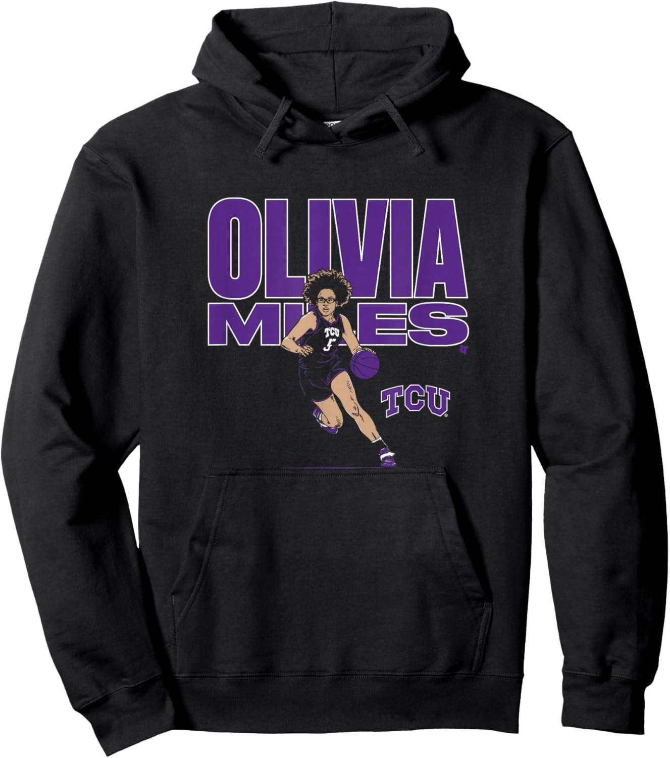 Olivia Miles - Name Pose - TCU Women's Basketball Hoodie - Hoodie | Black
