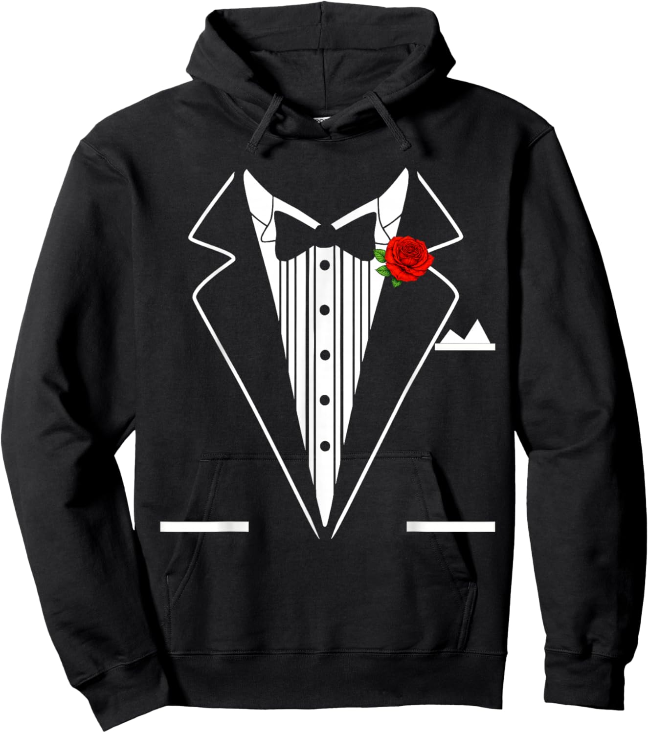 Rose Tuxedo Tux Wedding Prom Costume Party Men Kids Adult Hoodie - Hoodie | Black
