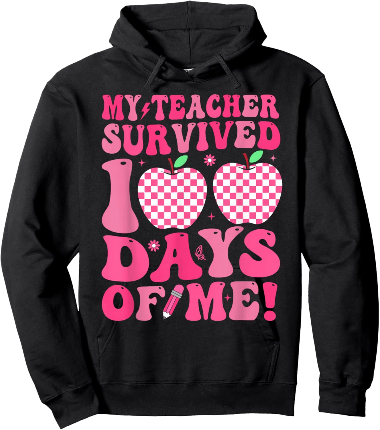 My Teacher Survived 100 Days Boys Kids 100th Day of School Hoodie - Hoodie | Black