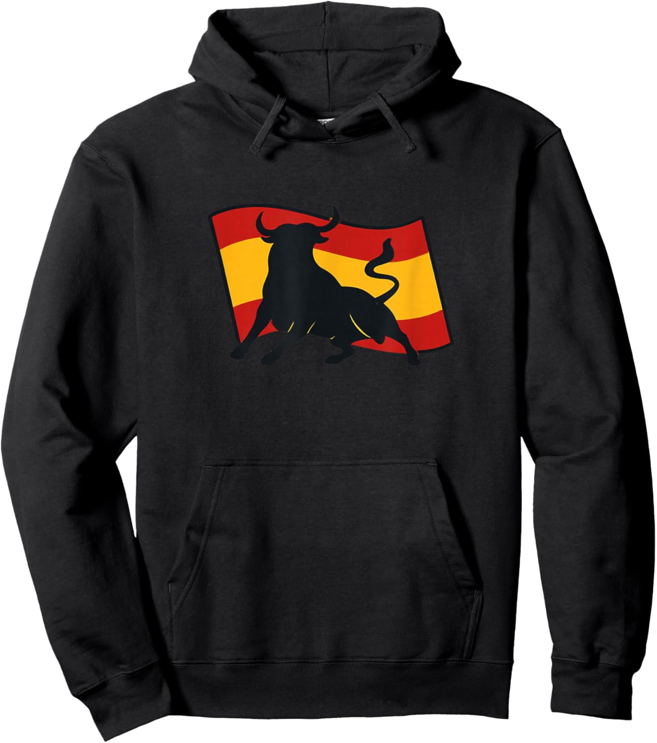 Spanish Bull with Spain Flag Hoodie - Hoodie | Black