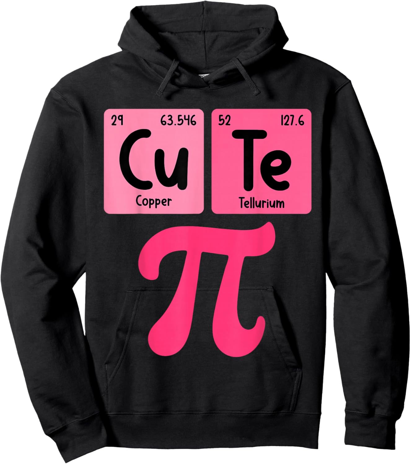 Cutie Pi Day Pink Math Periodic Table Nerd Girl Kid Teacher Hoodie - Hoodie | Black