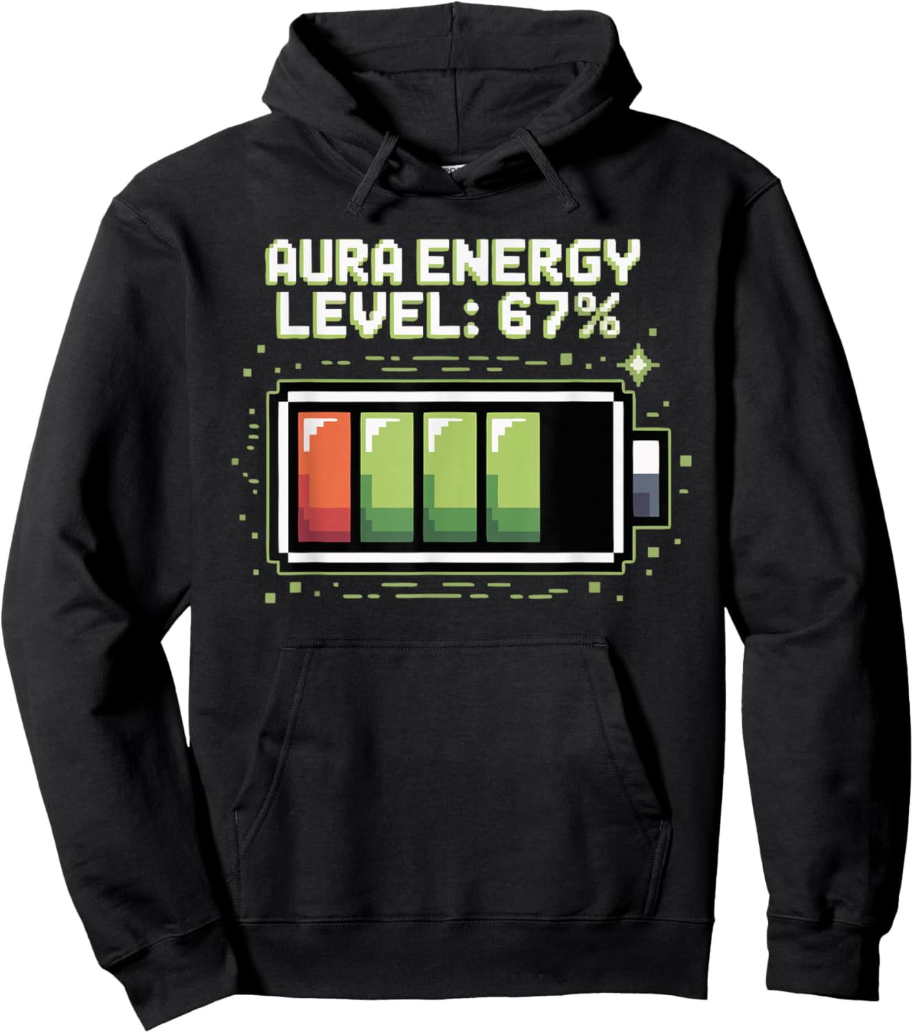 Aura Energy at 67 Funny Six Seven Meme Gen Z Alpha Slang Hoodie - Hoodie | Black