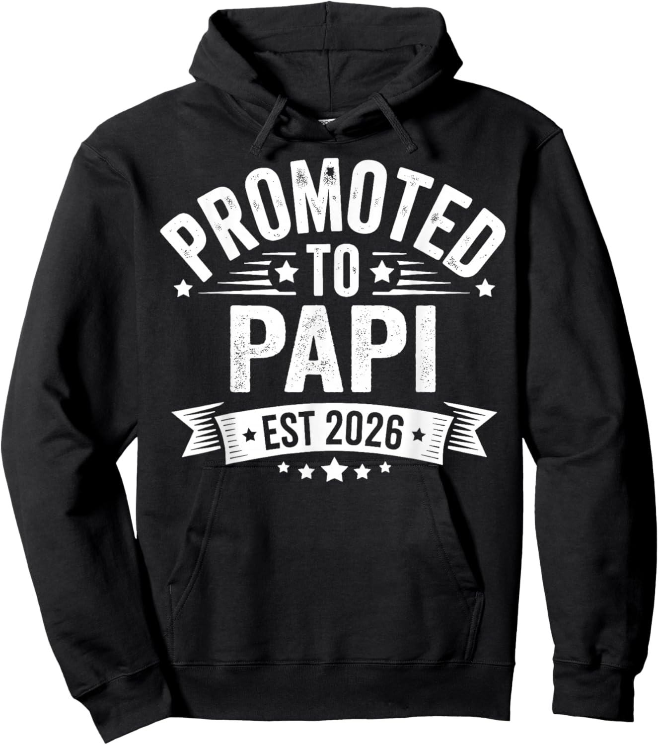 Promoted to Papi Est 2026 Baby Announcement Hoodie - Hoodie | Black