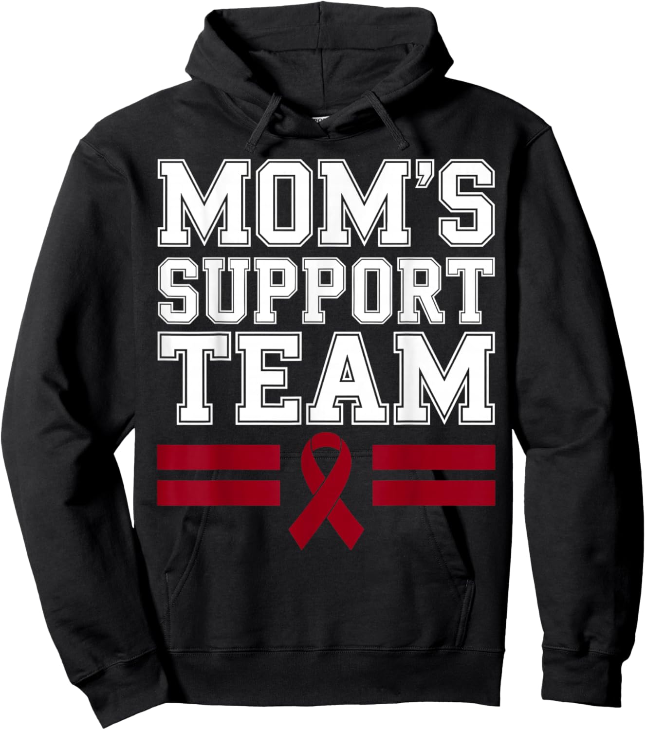 Mom's Support Team Family Multiple Myeloma Cancer Awareness Hoodie - Hoodie | Black
