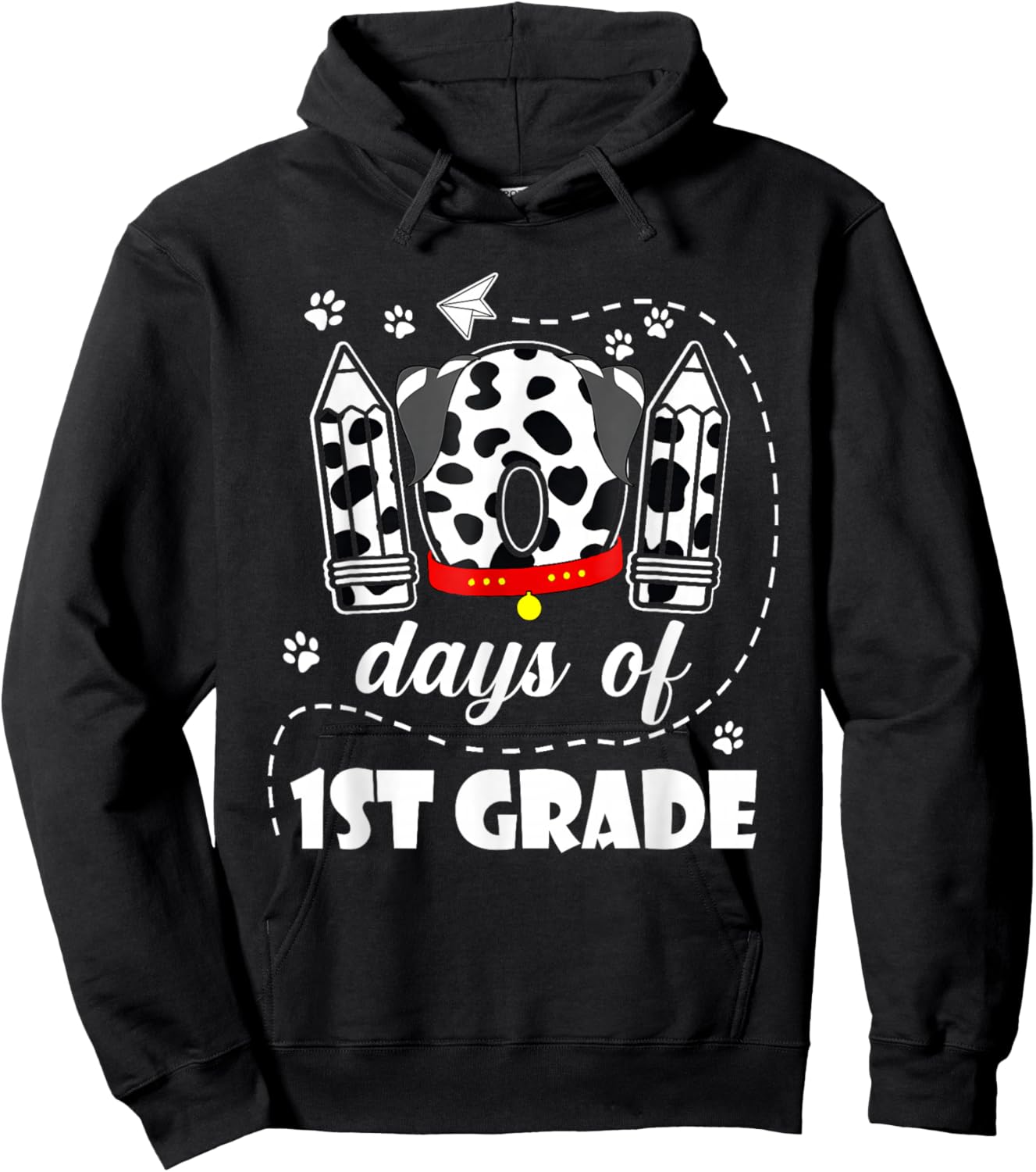 101 Days 1st Grade 100 Days School Dog 100th Day Students Hoodie - Hoodie | Black