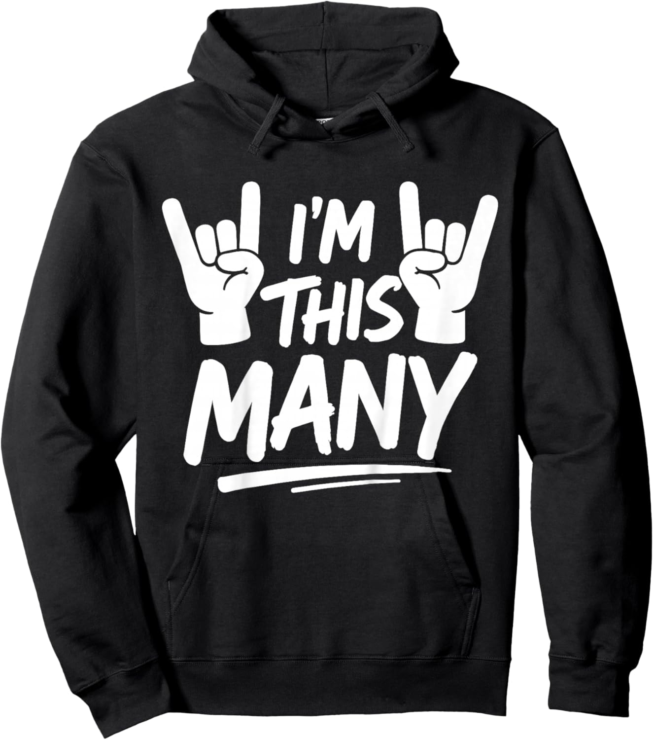Kids I'm This Many Rock Hand Kids 4th Birthday Party 4 Years Old Hoodie - Hoodie | Black