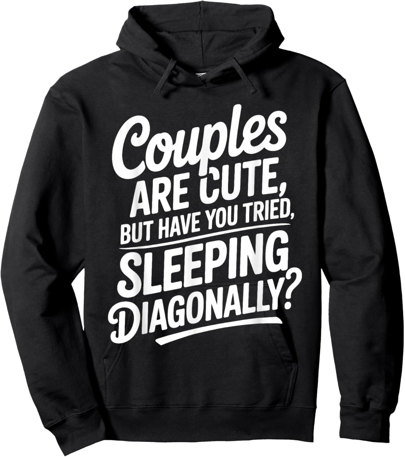 Funny Anti Valentine's Day Quote About Sleeping Alone Hoodie - Hoodie | Black