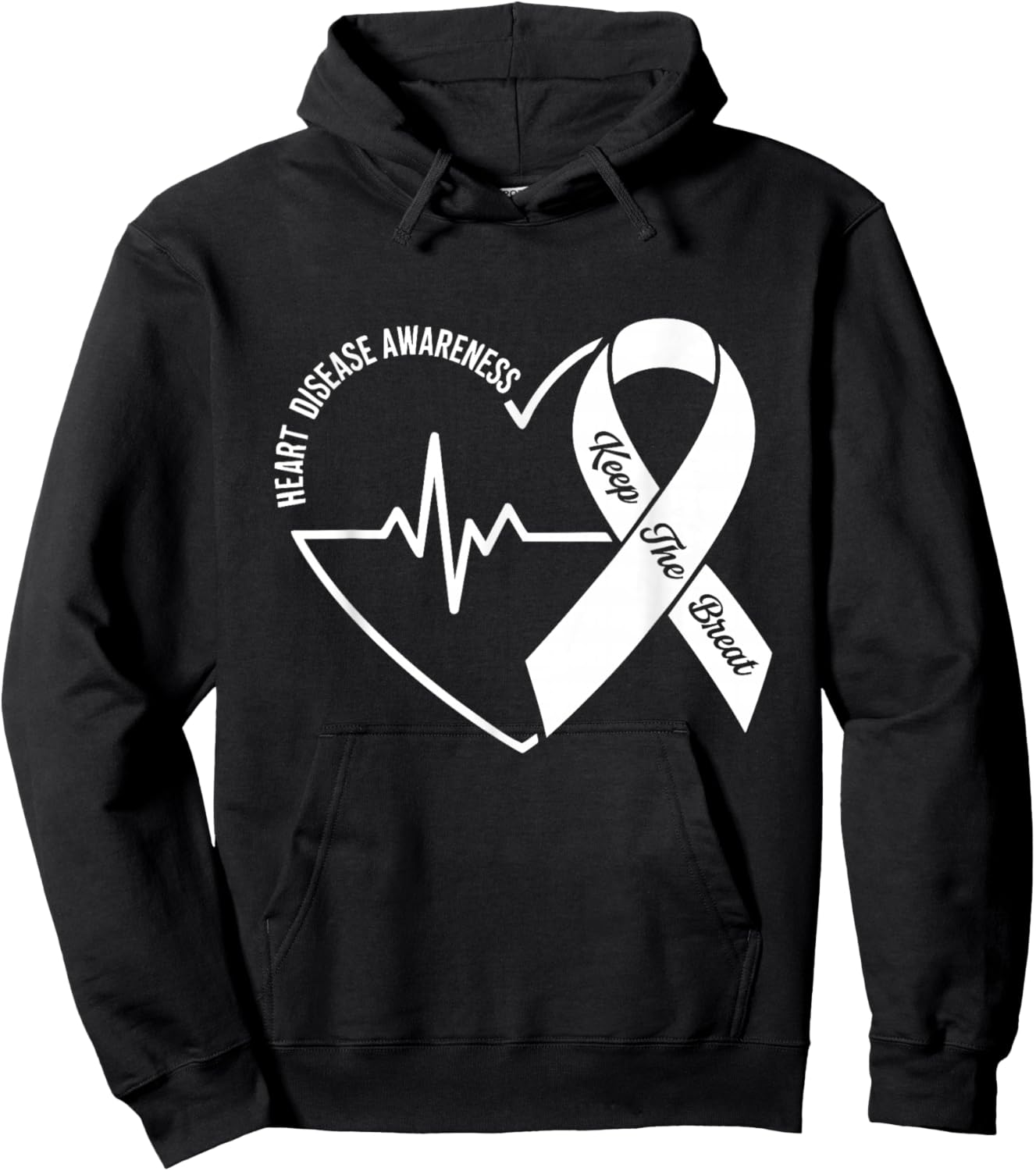 Wear Red Heart Disease Awareness Red Heart Health Hoodie - Hoodie | Black
