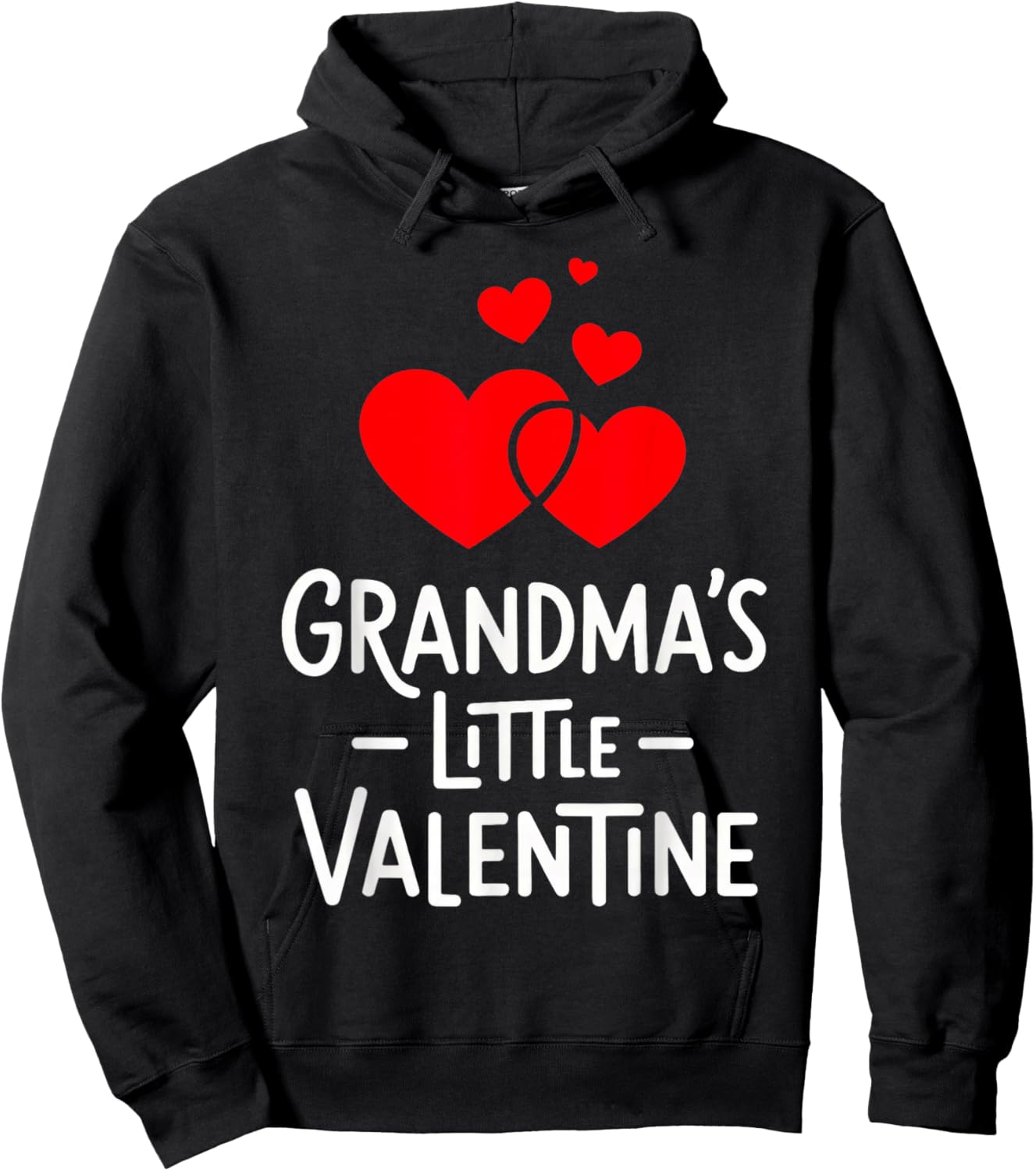 Grandma's Little Valentine Cute Hoodie - Hoodie | Black