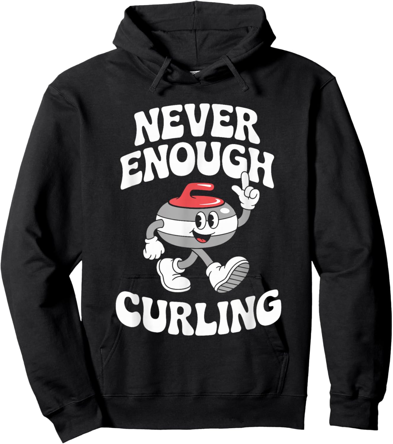Funny Curling Retro Hoodie - Hoodie | Black