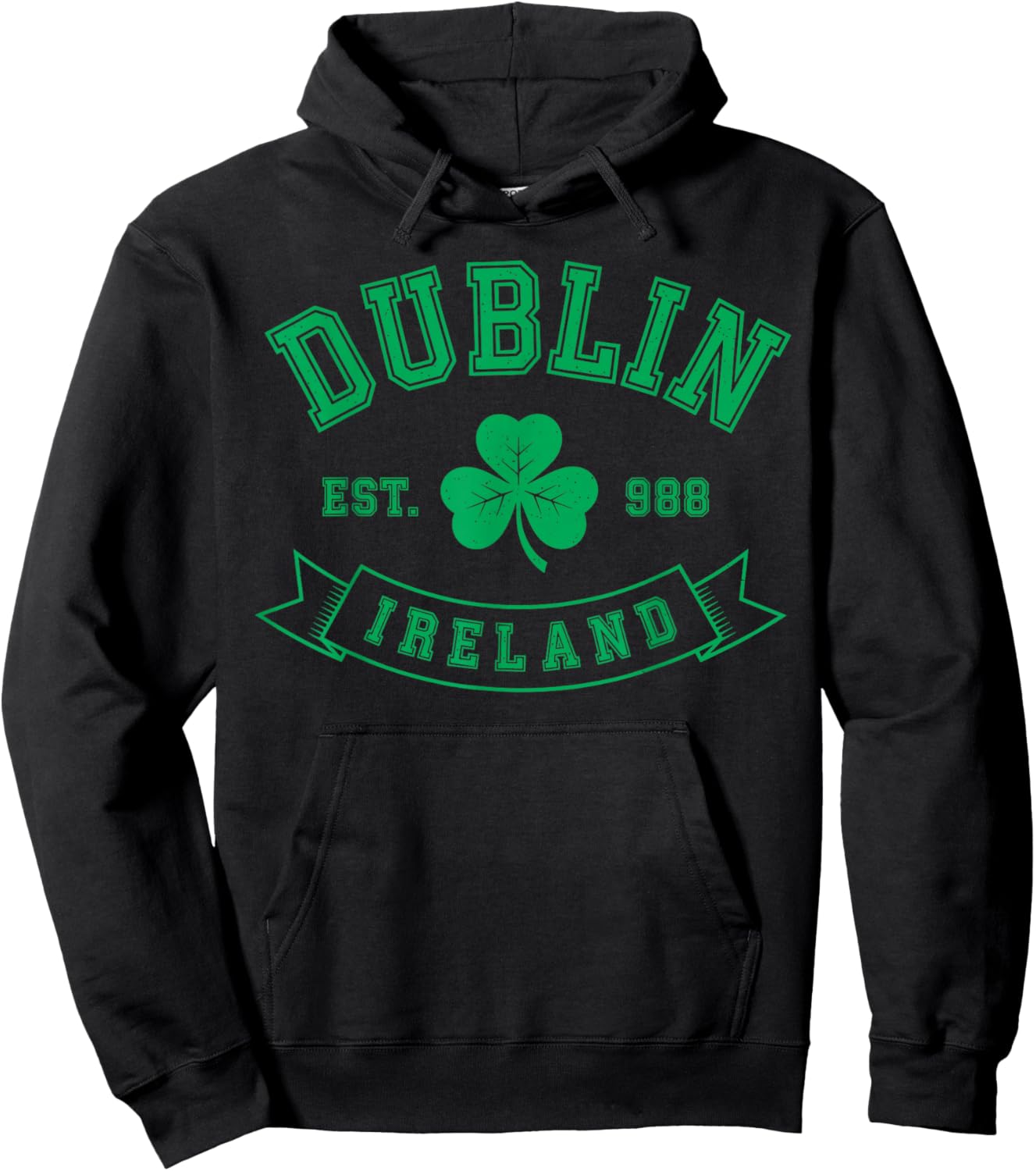 St.Patrick’s Day Irish Pride Dublin Ireland Shamrock Hoodie - Hoodie | Black