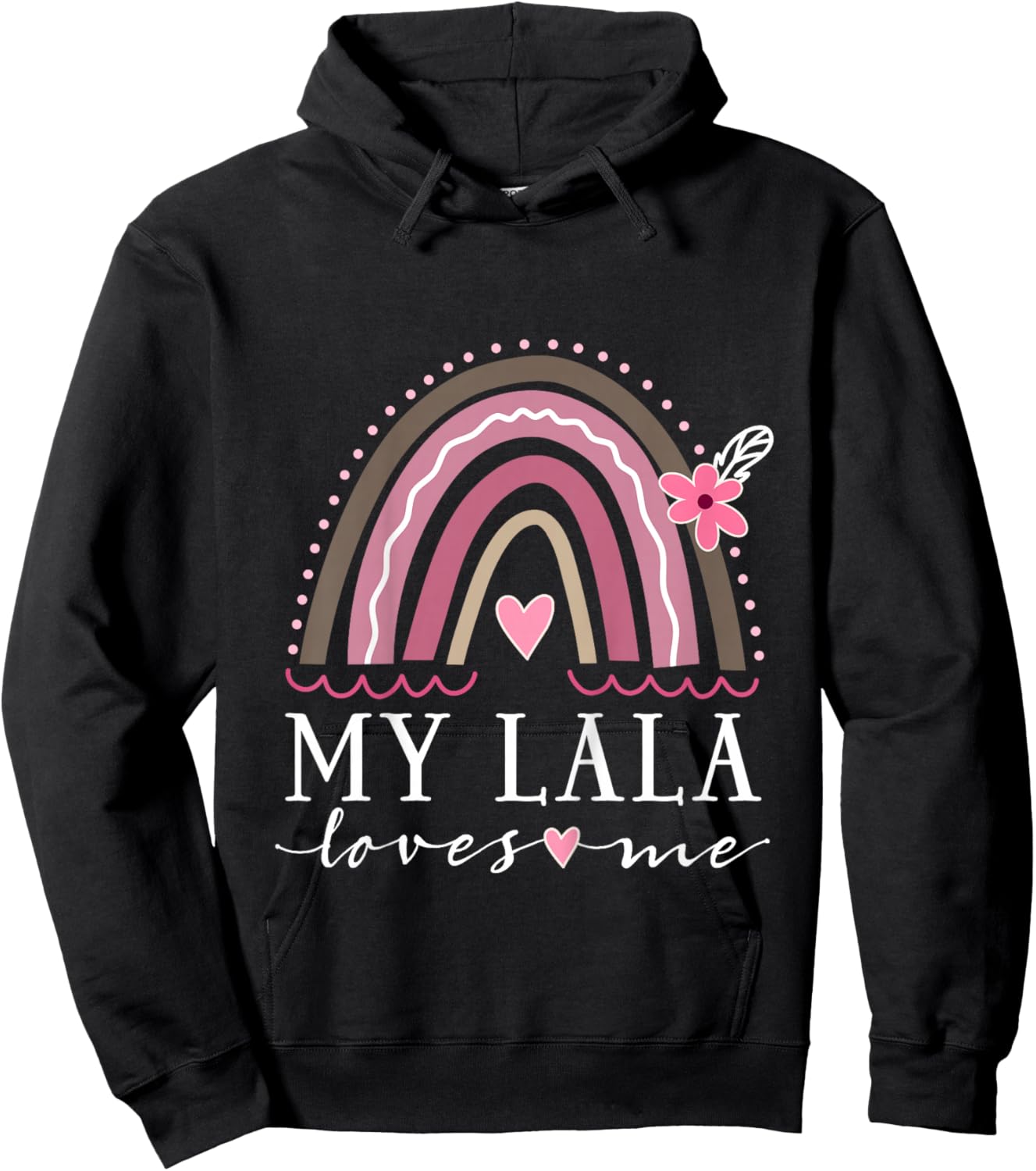 My Lala Loves Me Granddaughter Rainbow Hoodie - Hoodie | Black