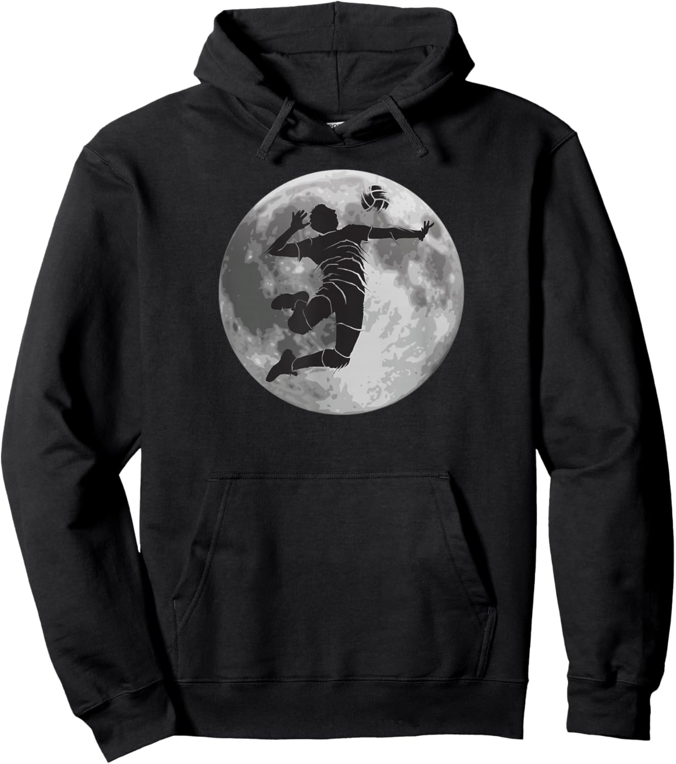 Volleyball Player Coach Fan Volley-Ball Child Man Moon Hoodie - Hoodie | Black