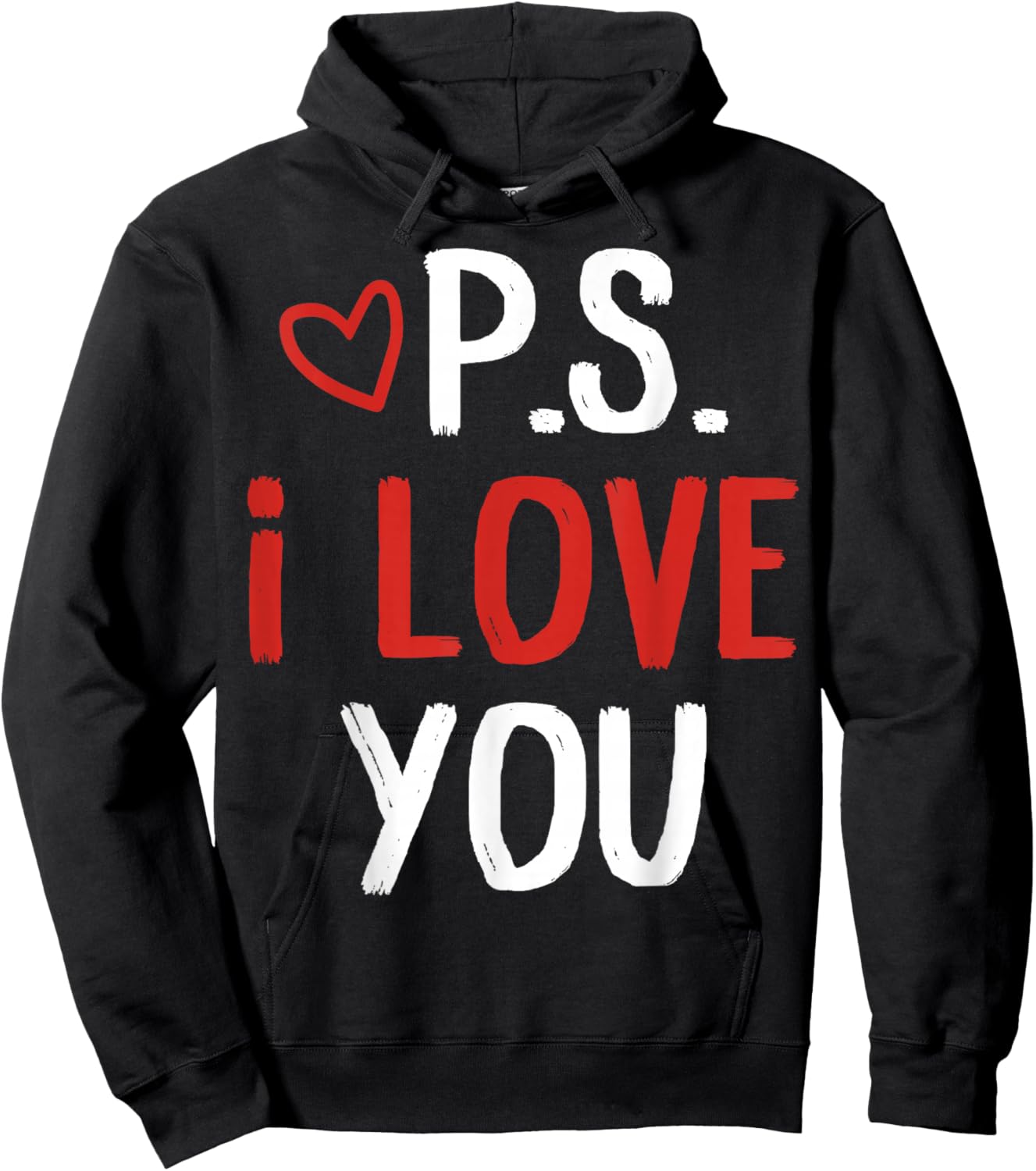 PS I Love You Day Valentine's Day Purple Heart Women Men Kid Hoodie - Hoodie | Black