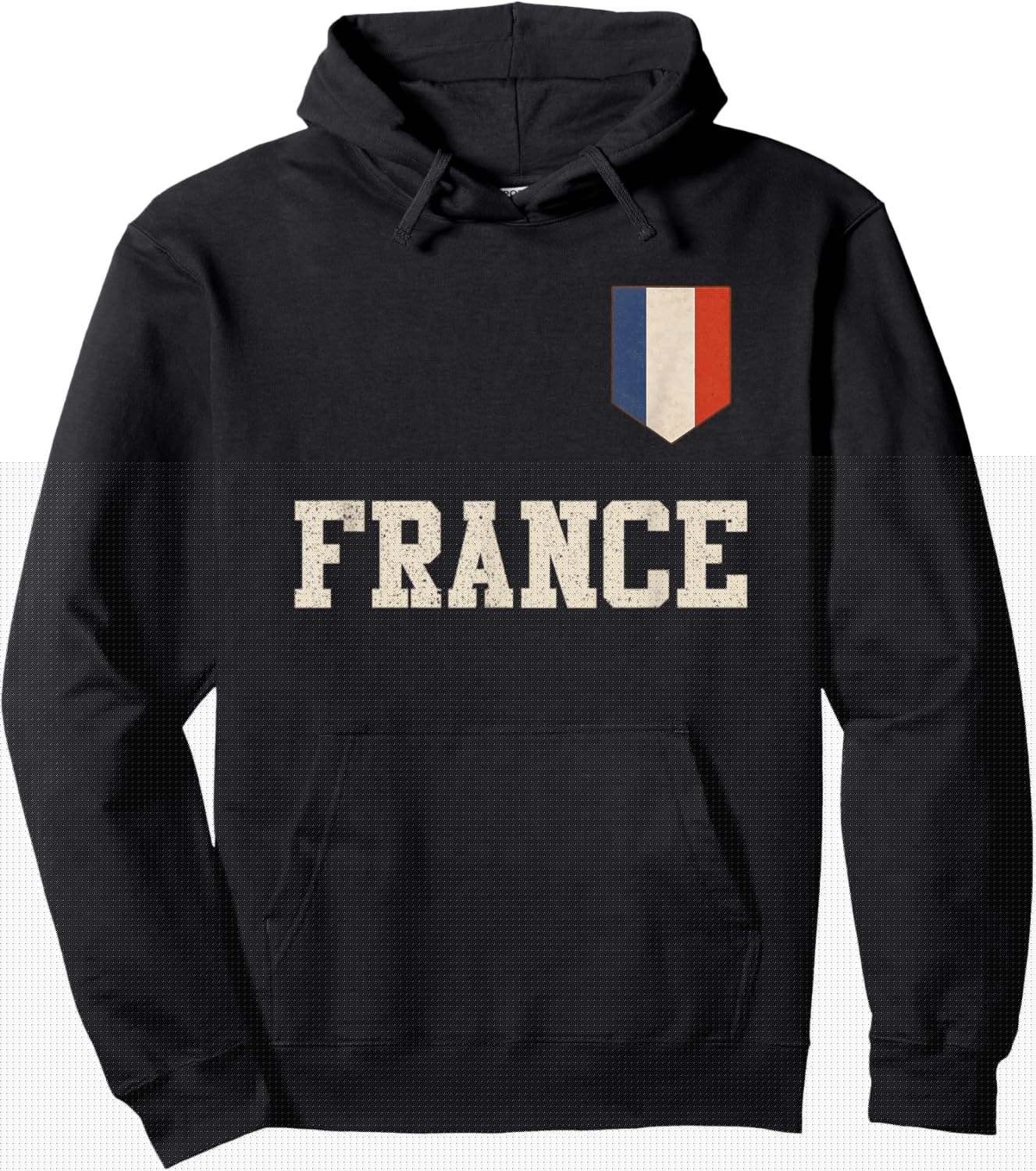 Vintage French Flag of France Men Women Kids Youth Girl Hoodie - Hoodie | Black