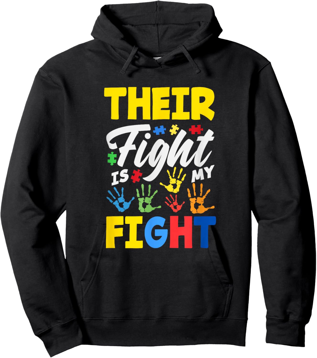 Their Fight is My Fight Autism Awareness Hoodie - Hoodie | Black