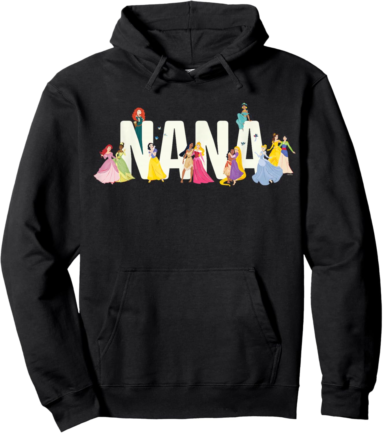 Disney Princess Squad Nana Family Trip Vacation Reunion Hoodie - Hoodie | Black